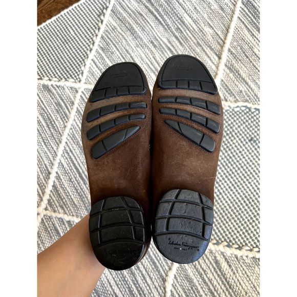 Salvatore Ferragamo brown suede loafers